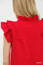 Load image into Gallery viewer, Liberty Ruffle Sleeve Top - Red