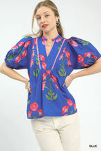 Load image into Gallery viewer, Poppies &amp; Petals Top - Blue