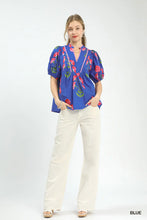 Load image into Gallery viewer, Poppies &amp; Petals Top - Blue