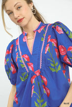 Load image into Gallery viewer, Poppies &amp; Petals Top - Blue