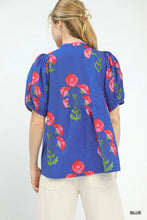 Load image into Gallery viewer, Poppies &amp; Petals Top - Blue