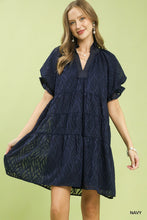 Load image into Gallery viewer, Tiana Textured Dress - Navy