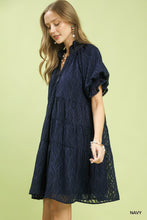 Load image into Gallery viewer, Tiana Textured Dress - Navy