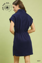 Load image into Gallery viewer, Georgia Embroidered Dress - Navy