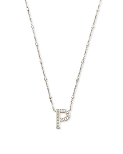 Letter P Pendant Necklace in Silver by Kendra Scott