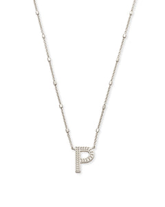 Letter P Pendant Necklace in Silver by Kendra Scott