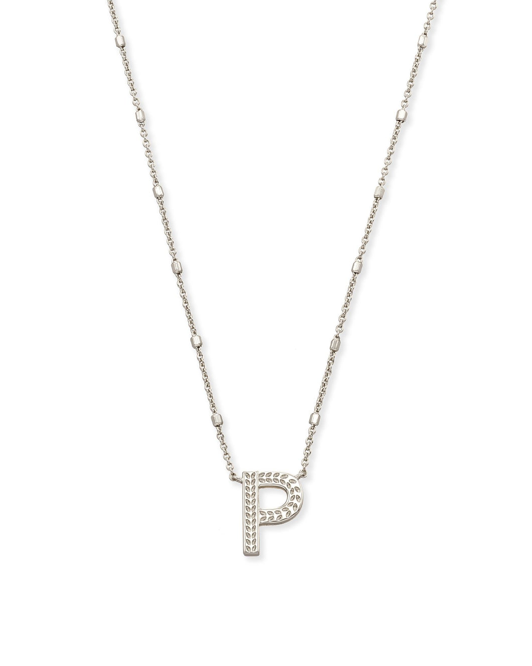 Letter P Pendant Necklace in Silver by Kendra Scott