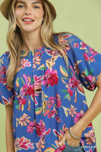 Load image into Gallery viewer, Miranda Floral Top - Cerulean