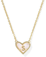 Load image into Gallery viewer, Kendra Scott Heart Letter S Necklace - Gold