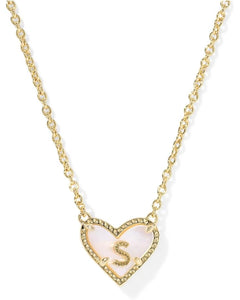 Kendra Scott Heart Letter S Necklace - Gold