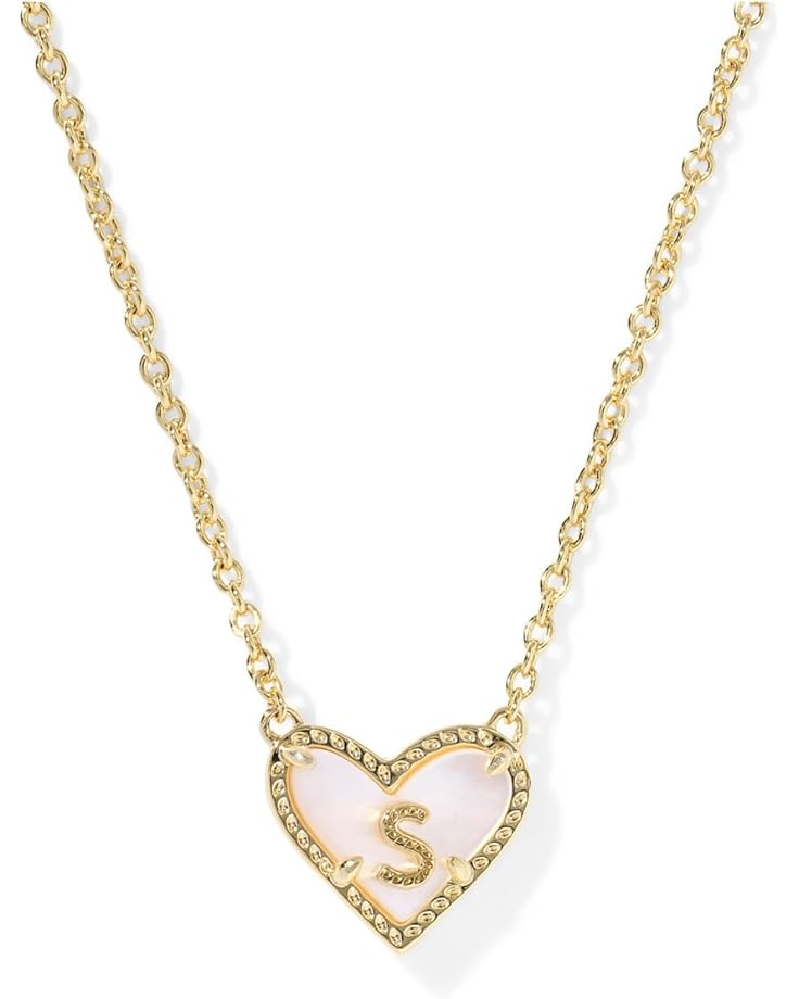 Kendra Scott Heart Letter S Necklace - Gold