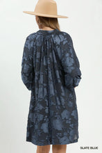 Load image into Gallery viewer, Leighton Floral Pattern Dress - Slate Blue