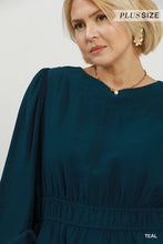 Load image into Gallery viewer, Mallory Smocked Waist Top - Teal