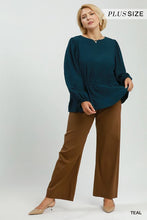 Load image into Gallery viewer, Mallory Smocked Waist Top - Teal
