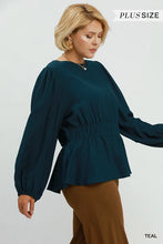 Load image into Gallery viewer, Mallory Smocked Waist Top - Teal