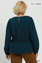 Load image into Gallery viewer, Mallory Smocked Waist Top - Teal