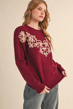 Load image into Gallery viewer, Fall Whimsy Knit Sweater - Burgundy