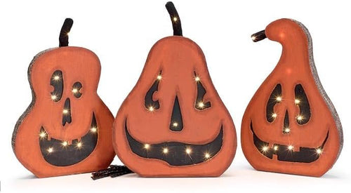 Light Up Jack-O-Lantern Shelf Sitters