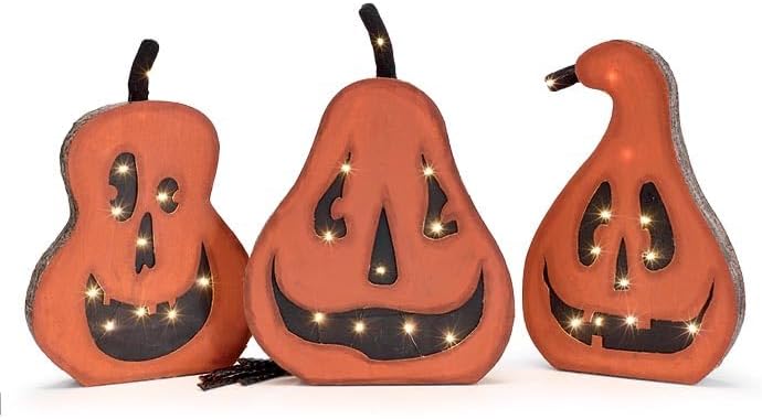 Light Up Jack-O-Lantern Shelf Sitters