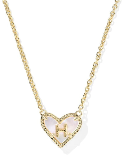 Kendra Scott Heart Letter H Necklace - Gold