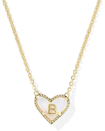 Kendra Scott Heart Letter B Necklace - Gold