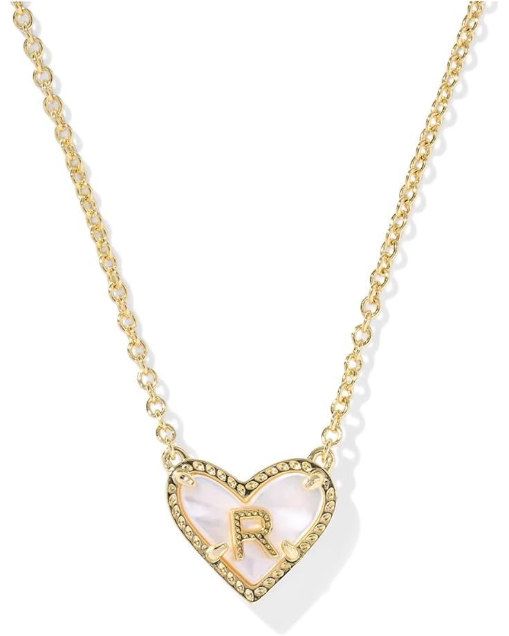 Kendra Scott Heart Letter R Necklace - Gold