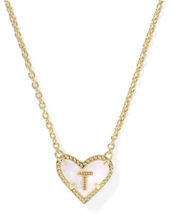 Kendra Scott Heart Letter T Necklace - Gold