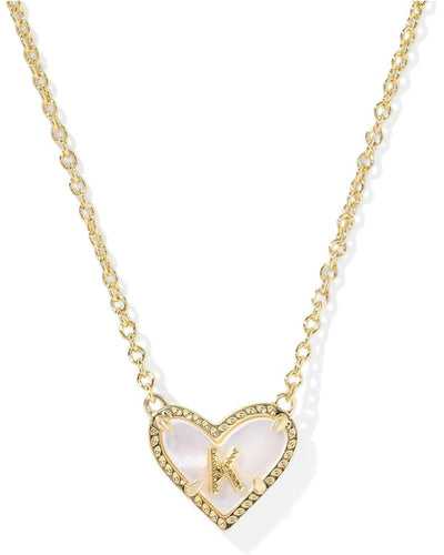 Kendra Scott Heart Letter K Necklace - Gold