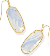 Kendra Scott Faceted Gold Elle Drop Earrings in Iridescent Opalite Illusion