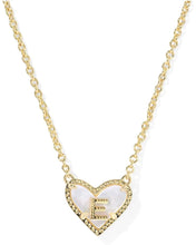 Load image into Gallery viewer, Kendra Scott Heart Letter E Necklace - Gold