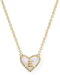 Kendra Scott Heart Letter E Necklace - Gold