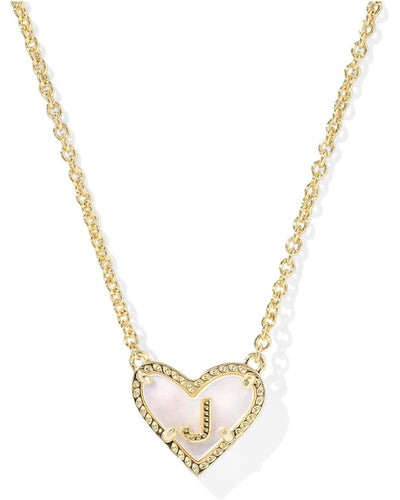 Kendra Scott Heart Letter J Necklace - Gold