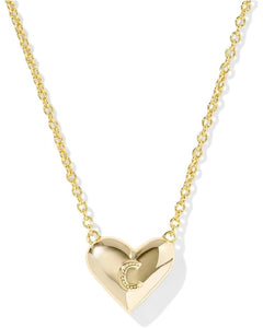 Kendra Scott Heart Letter E Necklace - Gold