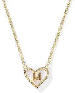 Kendra Scott Heart Letter M Necklace - Gold