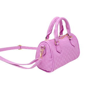 Checkered Children's Duffel Handbag - Lavender