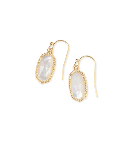 Kendra Scott Lee Gold Drop Earrings in Ivory Mother of Pearl