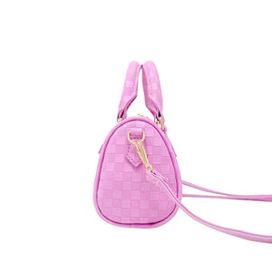 Checkered Children's Duffel Handbag - Lavender