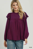 Plum Perfect Ruffle Top