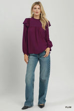 Load image into Gallery viewer, Plum Perfect Ruffle Top