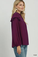 Load image into Gallery viewer, Plum Perfect Ruffle Top