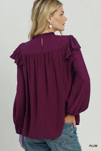 Load image into Gallery viewer, Plum Perfect Ruffle Top