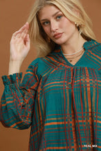 Load image into Gallery viewer, Teal Mix Plaid Top