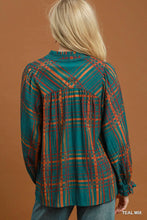 Load image into Gallery viewer, Teal Mix Plaid Top