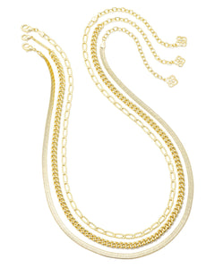 Kendra Scott Chain Layering Necklace Set of 3 in Gold