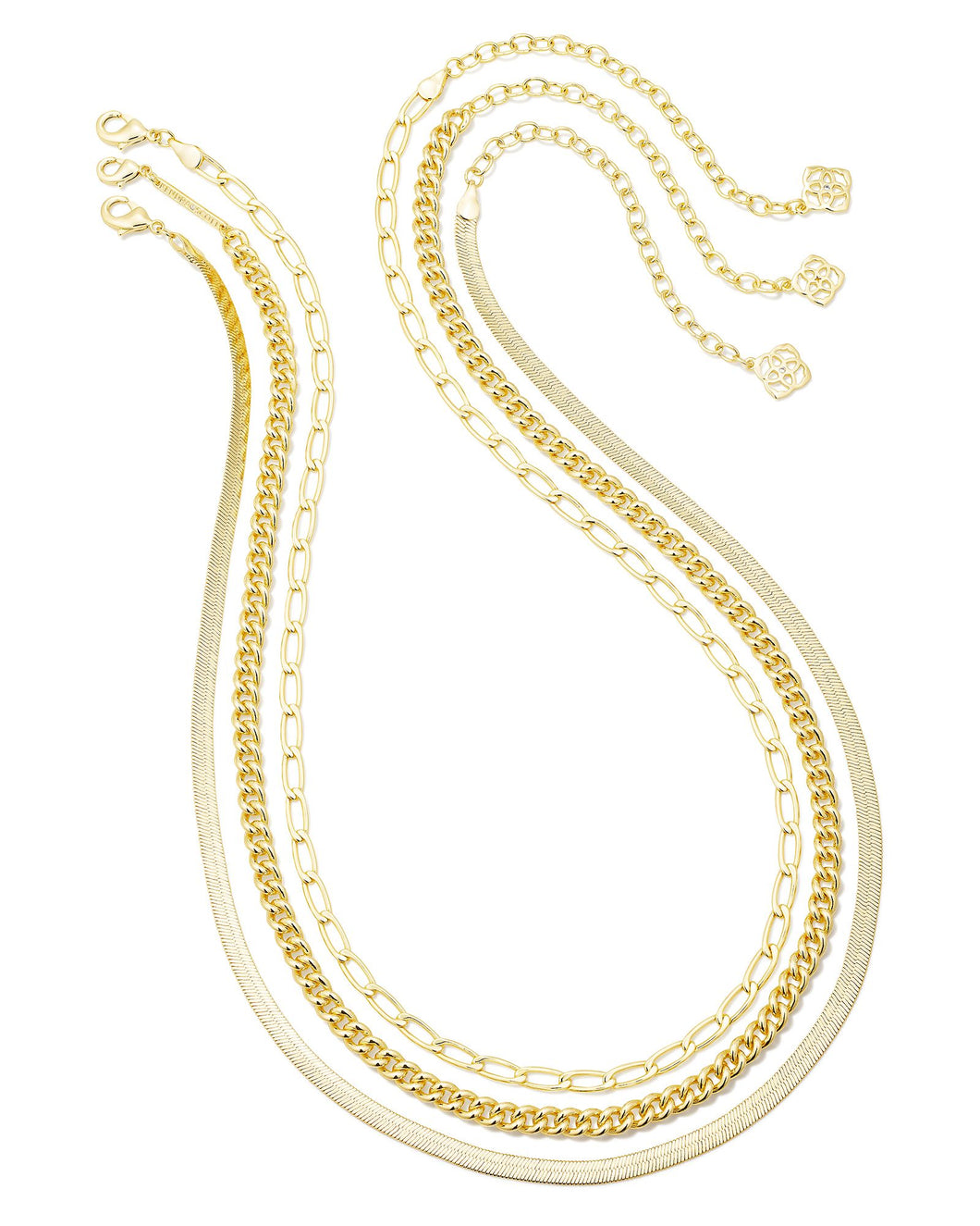 Kendra Scott Chain Layering Necklace Set of 3 in Gold