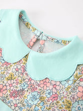 Load image into Gallery viewer, Mint Floral Girl's Dress Petals Collar