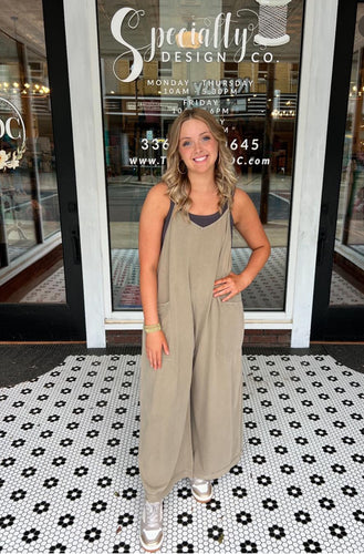 Free Spirit Wide Leg Jumpsuit - Taupe