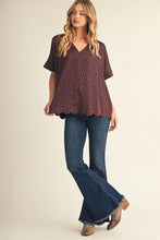 Load image into Gallery viewer, The Dotted Delight Top - Burgundy