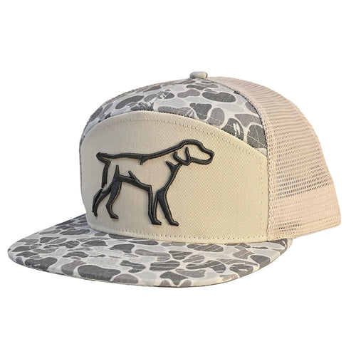 Fieldstone 7 Panel 3D Dog Puff Hat - Marsh Camo