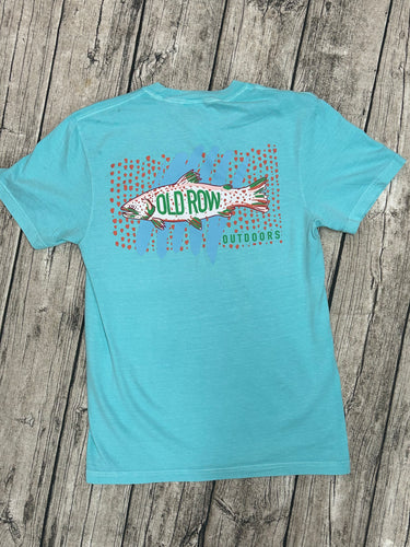 Old Row Speckled Trout Pocket Tee - Aqua